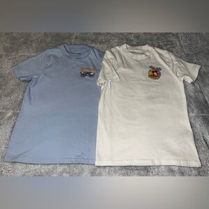 Boys Abercrombie Kids Graphic T-Shirts in Blue and Cream - size 11/12